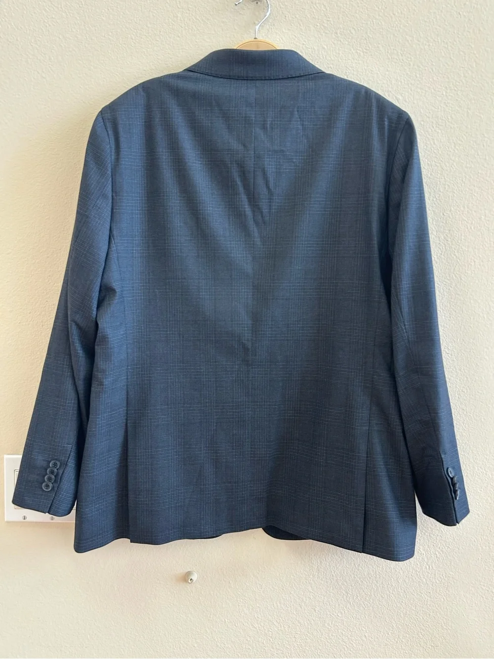 Banana Republic NWT Glen Plaid Blazer 42 S Tailored Fit Navy NEW